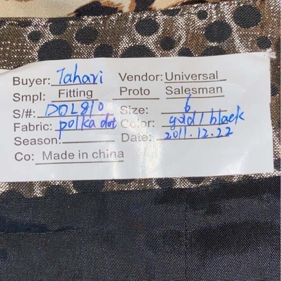 Tahari polka dot metallic skirt features a sexy slit. Fresh from the runway. - Picture 7 of 7